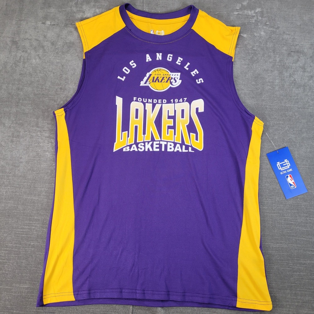 Los Angeles Lakers Basketball Tank Top Mens Size M Purple Yellow New Ultra‎ Game